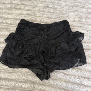 SHEIN Black Lace Ruffle Skort